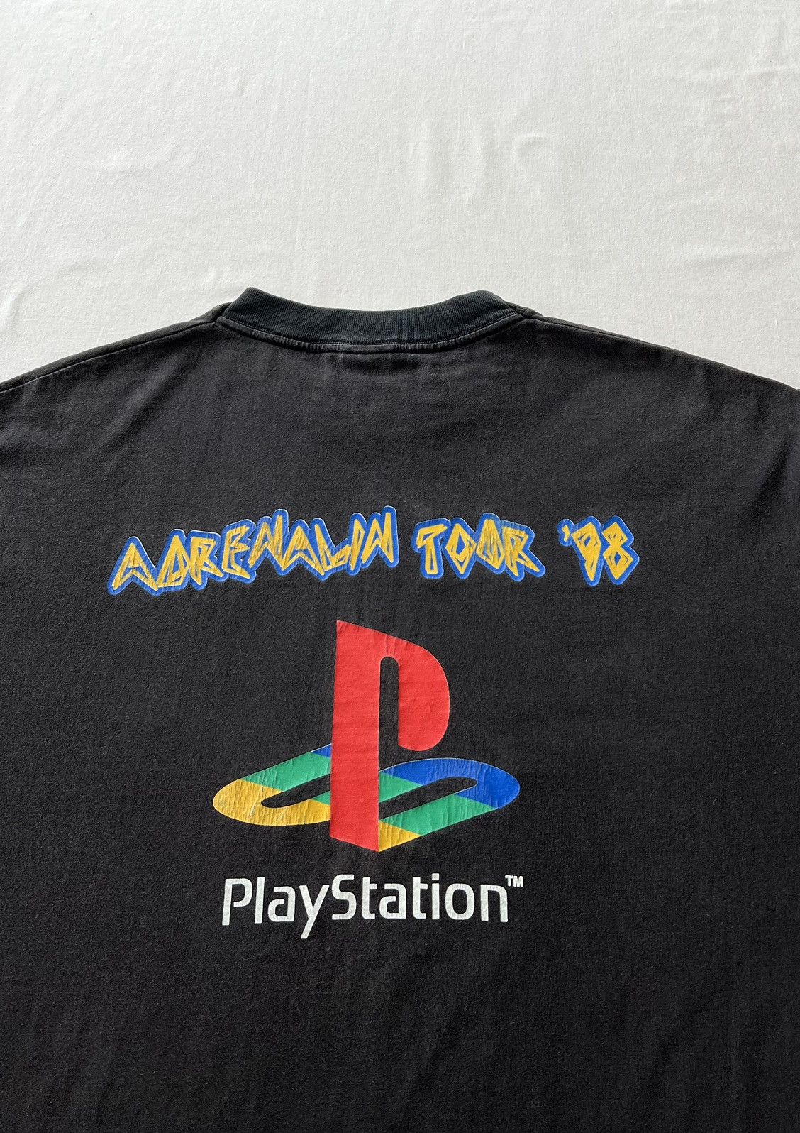 Playstation Vintage 1998 Playstation Adrenalin Tour Promo Black Tee Size US XL / EU 56 / 4 - 10 Thumbnail