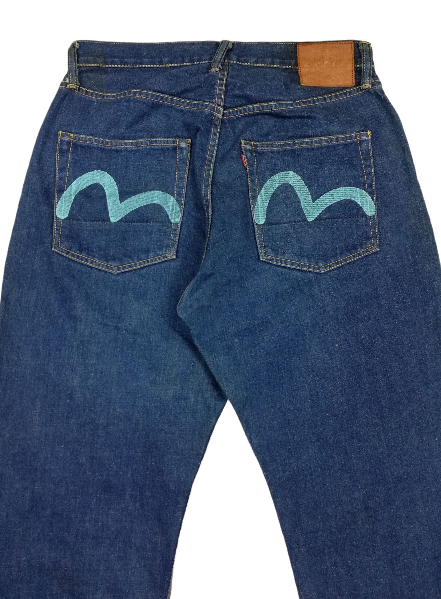 Evisu × Japanese Brand 🔥Evisu SS 2001 Seagull Paint Button Fly Denim Jeans Size US 32 / EU 48 - 12 Thumbnail