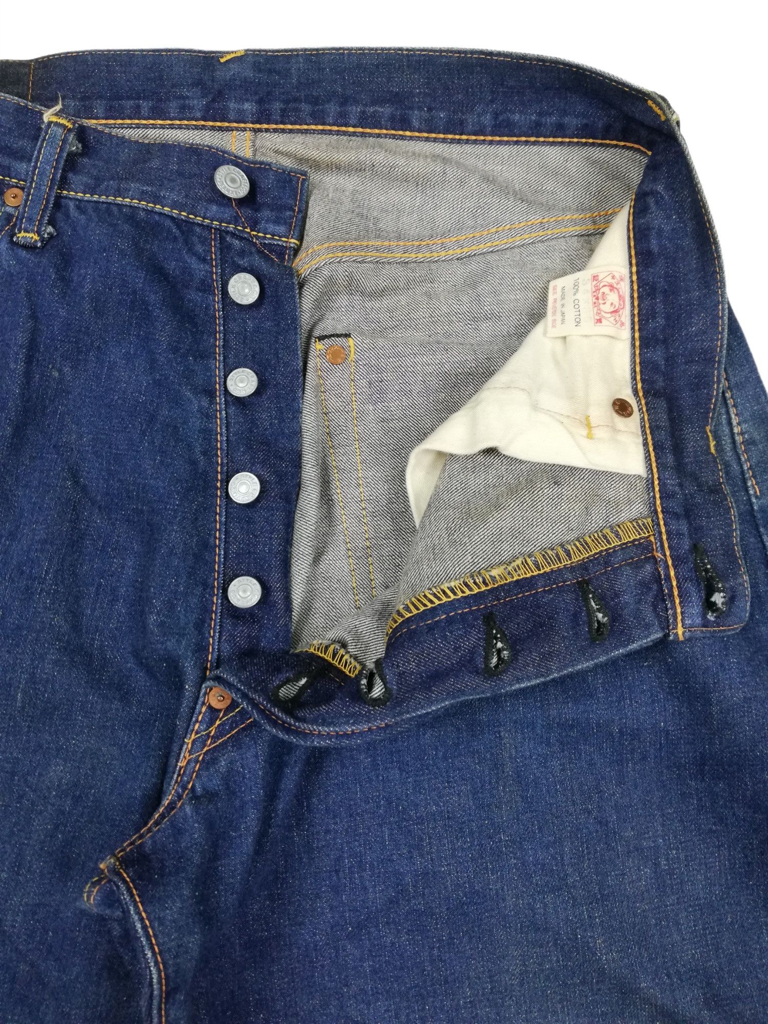 Evisu × Japanese Brand 🔥Evisu SS 2001 Seagull Paint Button Fly Denim Jeans Size US 32 / EU 48 - 6 Thumbnail