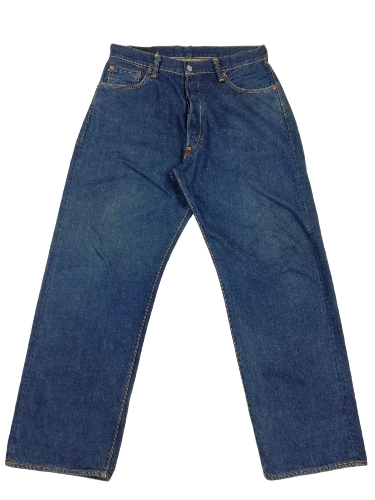Evisu × Japanese Brand 🔥Evisu SS 2001 Seagull Paint Button Fly Denim Jeans Size US 32 / EU 48 - 2 Thumbnail