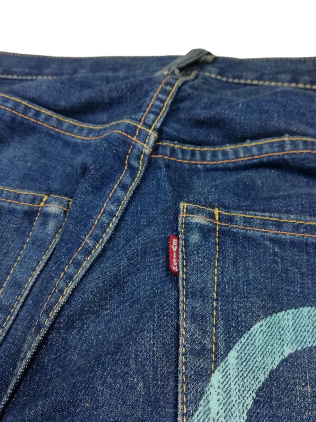 Evisu × Japanese Brand 🔥Evisu SS 2001 Seagull Paint Button Fly Denim Jeans Size US 32 / EU 48 - 15 Thumbnail