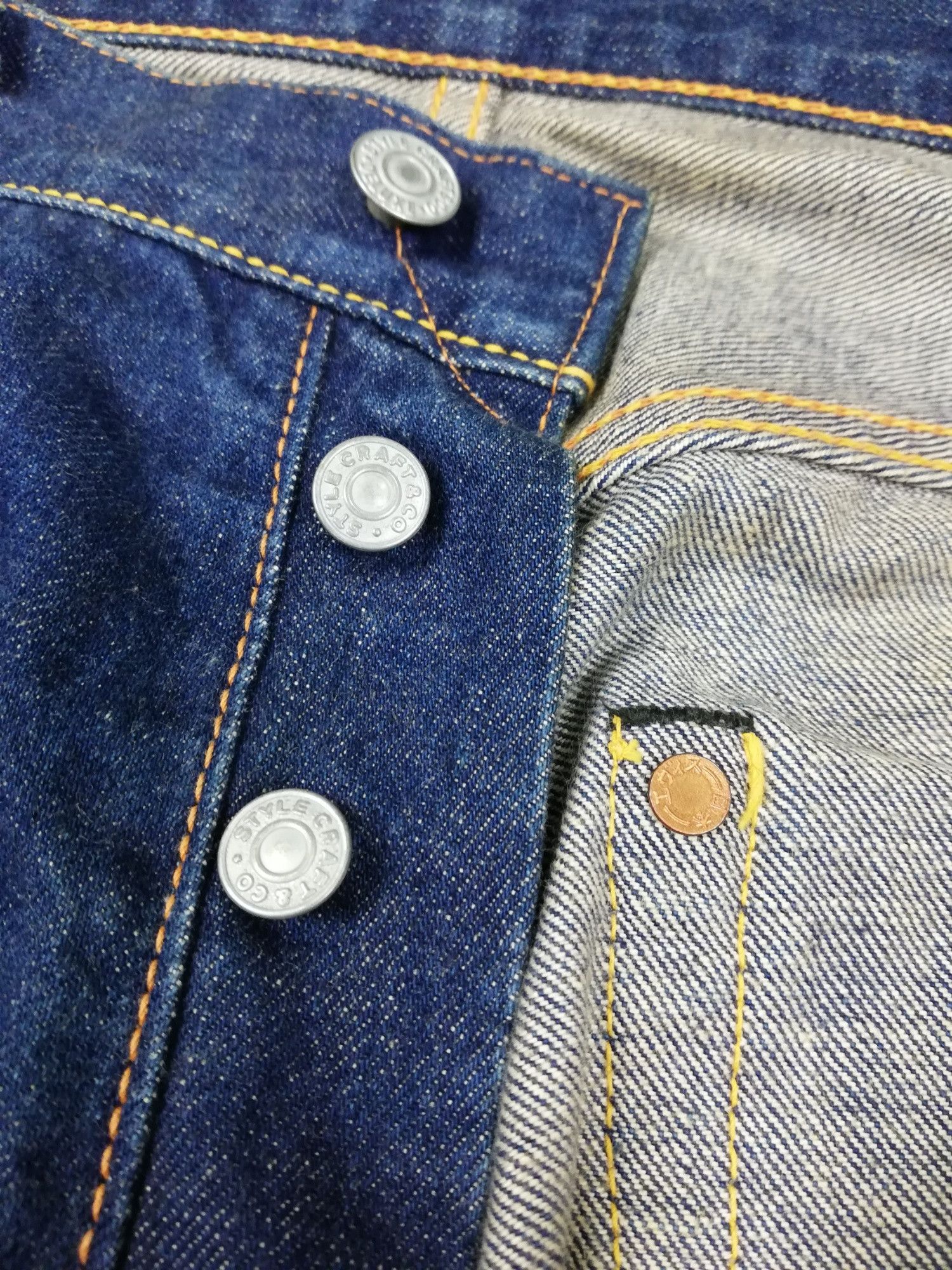 Evisu × Japanese Brand 🔥Evisu SS 2001 Seagull Paint Button Fly Denim Jeans Size US 32 / EU 48 - 7 Thumbnail