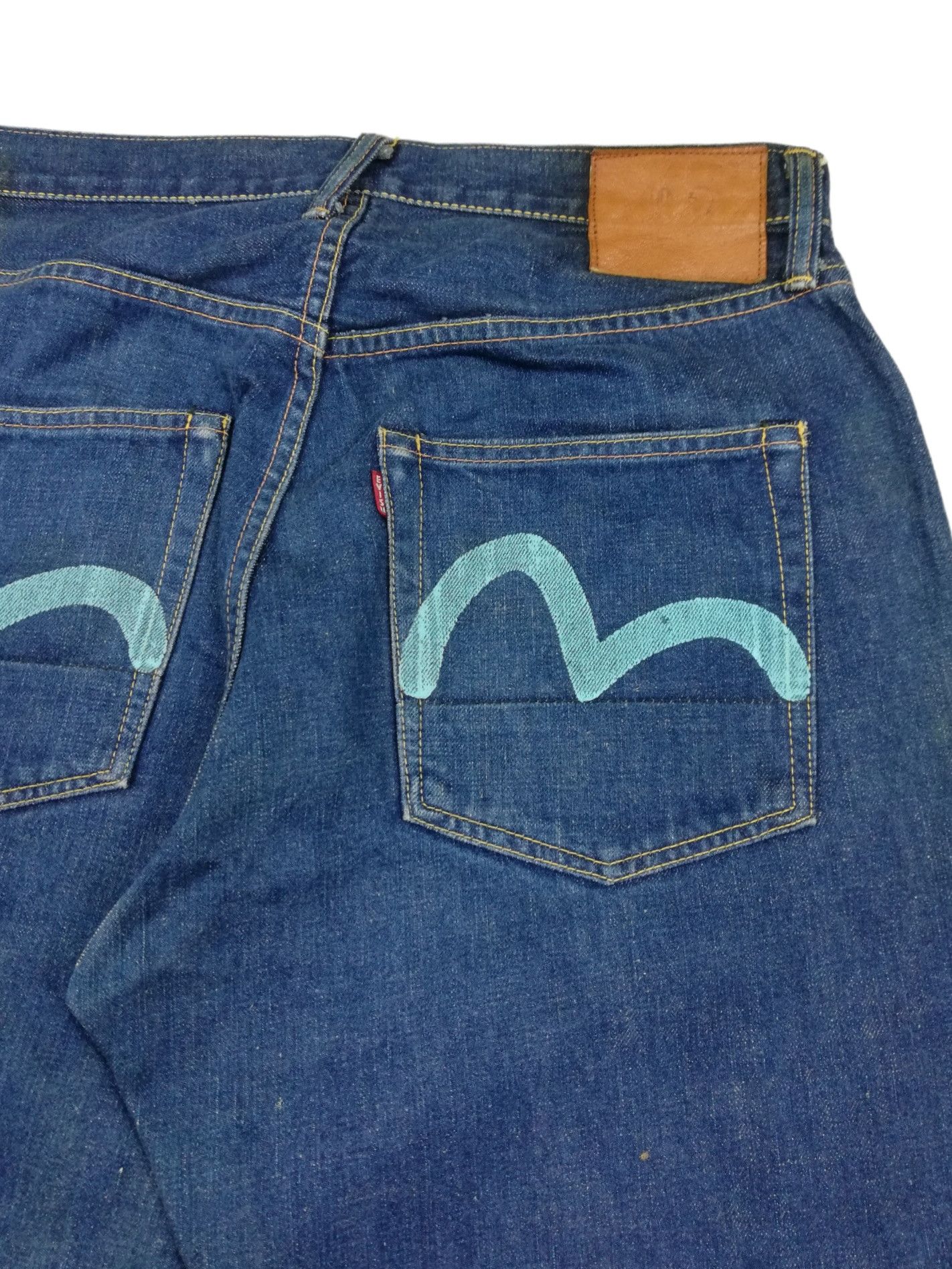 Evisu × Japanese Brand 🔥Evisu SS 2001 Seagull Paint Button Fly Denim Jeans Size US 32 / EU 48 - 16 Thumbnail