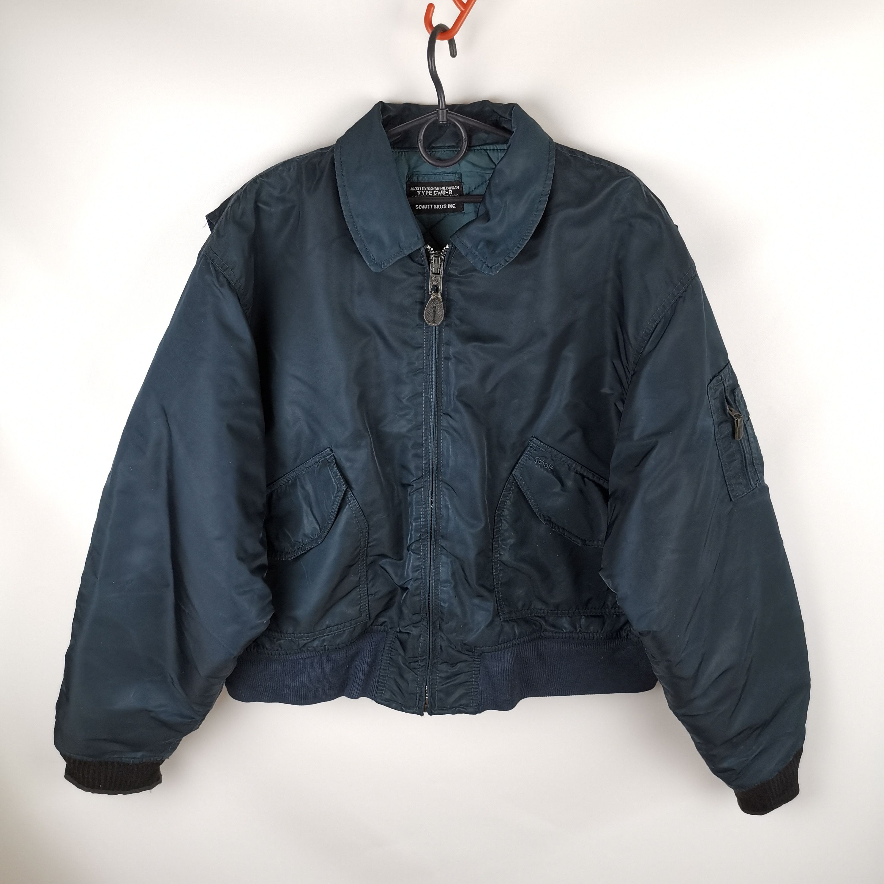 Image of Made In USA x Schott Usa Vintage Bomber Flyers Jacket Type Cwu-R in Blue Green, Men's (Size XL)