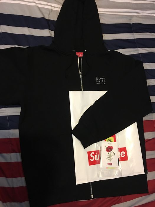 Supreme World Famous Zip Up Hooded Sweatshirt | Grailed