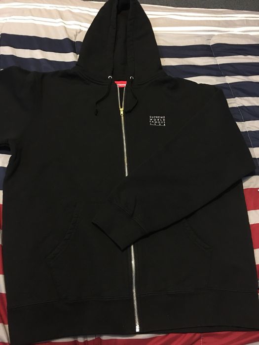 Supreme World Famous Zip Up Hooded Sweatshirt | Grailed