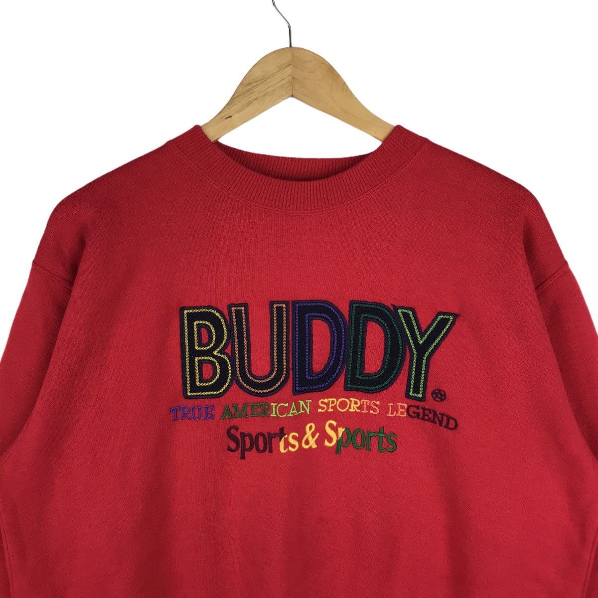 Vintage Vintage Buddy The American Sports Legend Red Sweatshirt Size US L / EU 52-54 / 3 - 2 Thumbnail