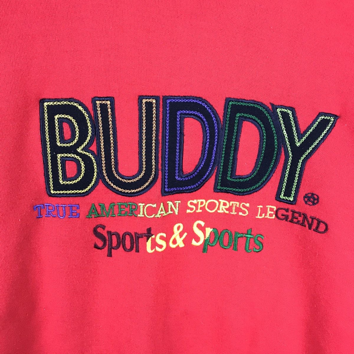 Vintage Vintage Buddy The American Sports Legend Red Sweatshirt Size US L / EU 52-54 / 3 - 3 Thumbnail