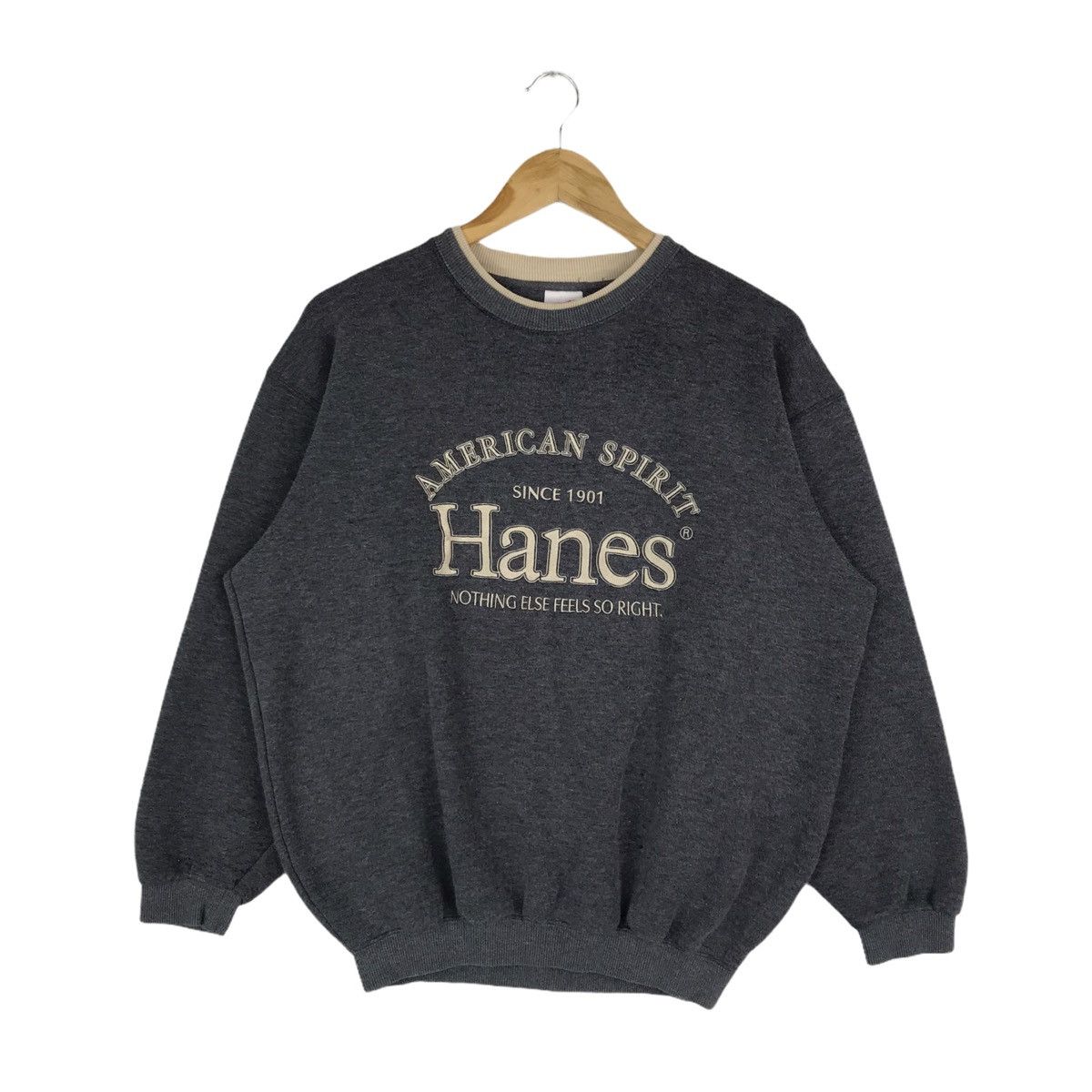 Hanes Vintage 80s Hanes Spell Out Crewneck Sweatshirt Size US L / EU 52-54 / 3 - 1 Thumbnail