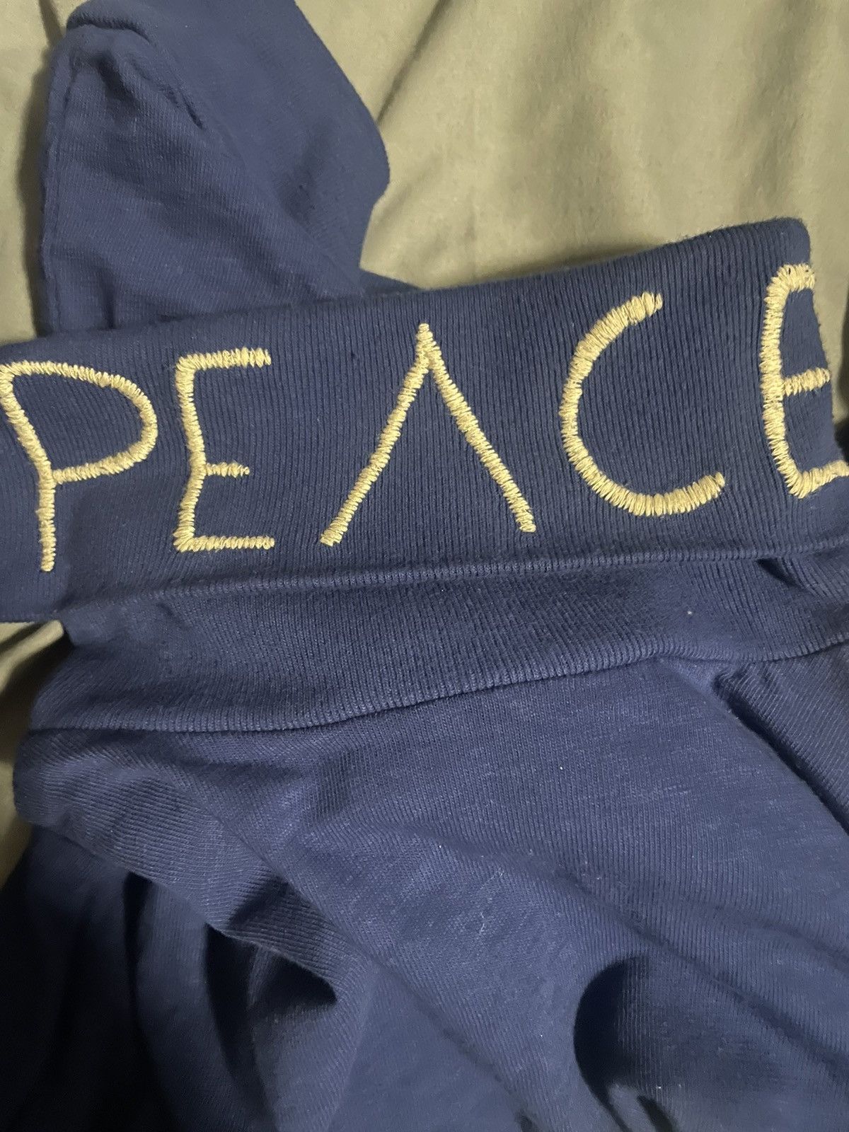 High Neck Long T Peace Embroidery Mock