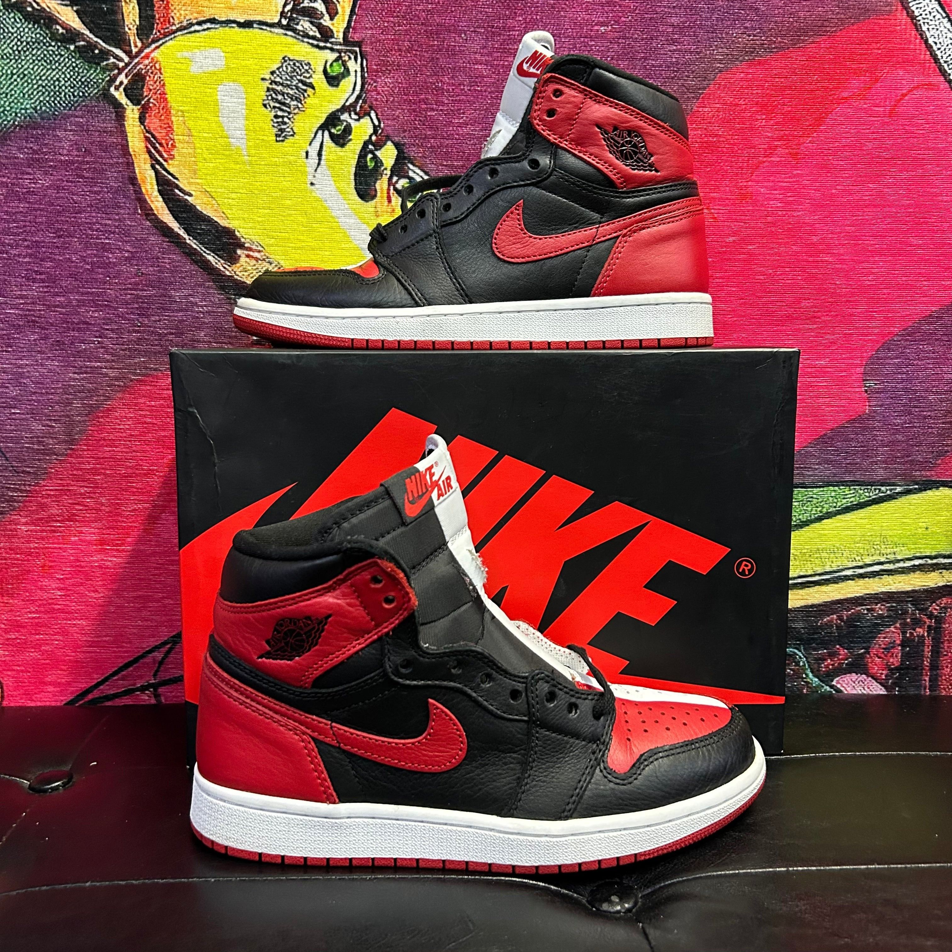 image of Jordan Nike Air Jordan 1 “Homage To Home” Size 6 Shoes in Black/Red, Men's