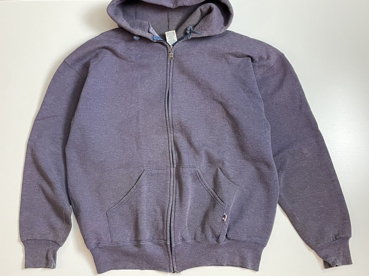 image of Russell Athletic XL Zip Hoodie Faded Purple, Men's