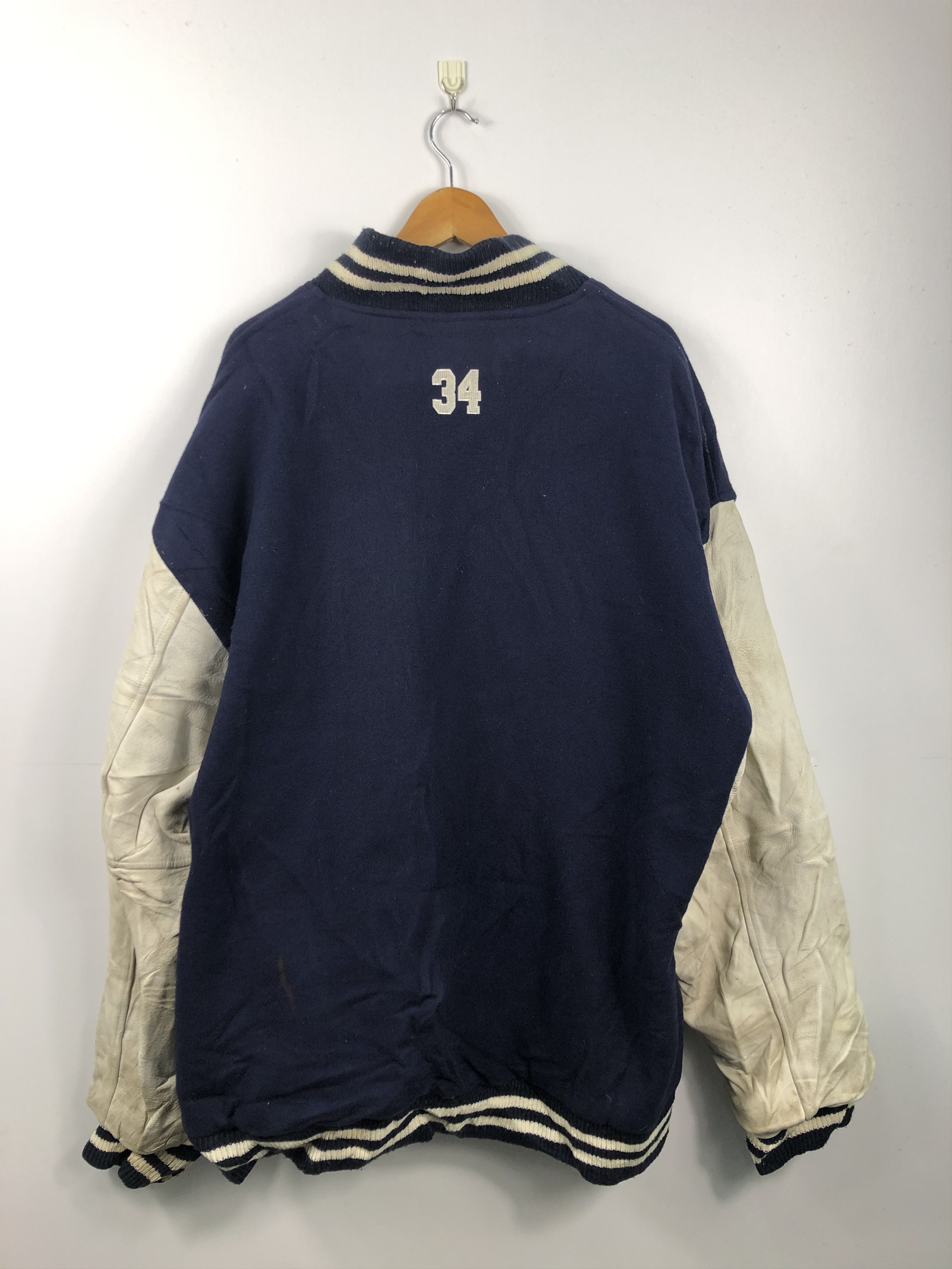 Vintage Vintage Double Hard Genuine Leather Varsity Jacket V0016 Size US XXL / EU 58 / 5 - 2 Thumbnail