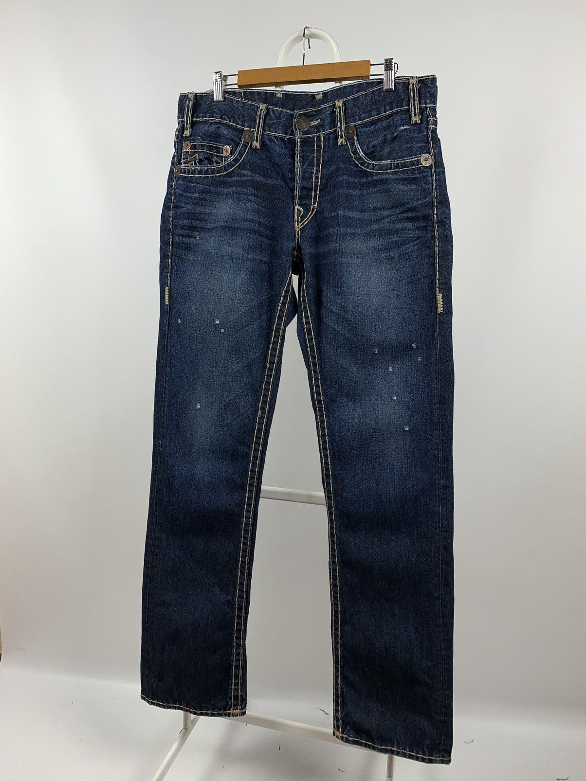 True Religion Vintage True Religion Distressed Navy Blue Denim Jeans Pants Size US 33 - 3 Thumbnail