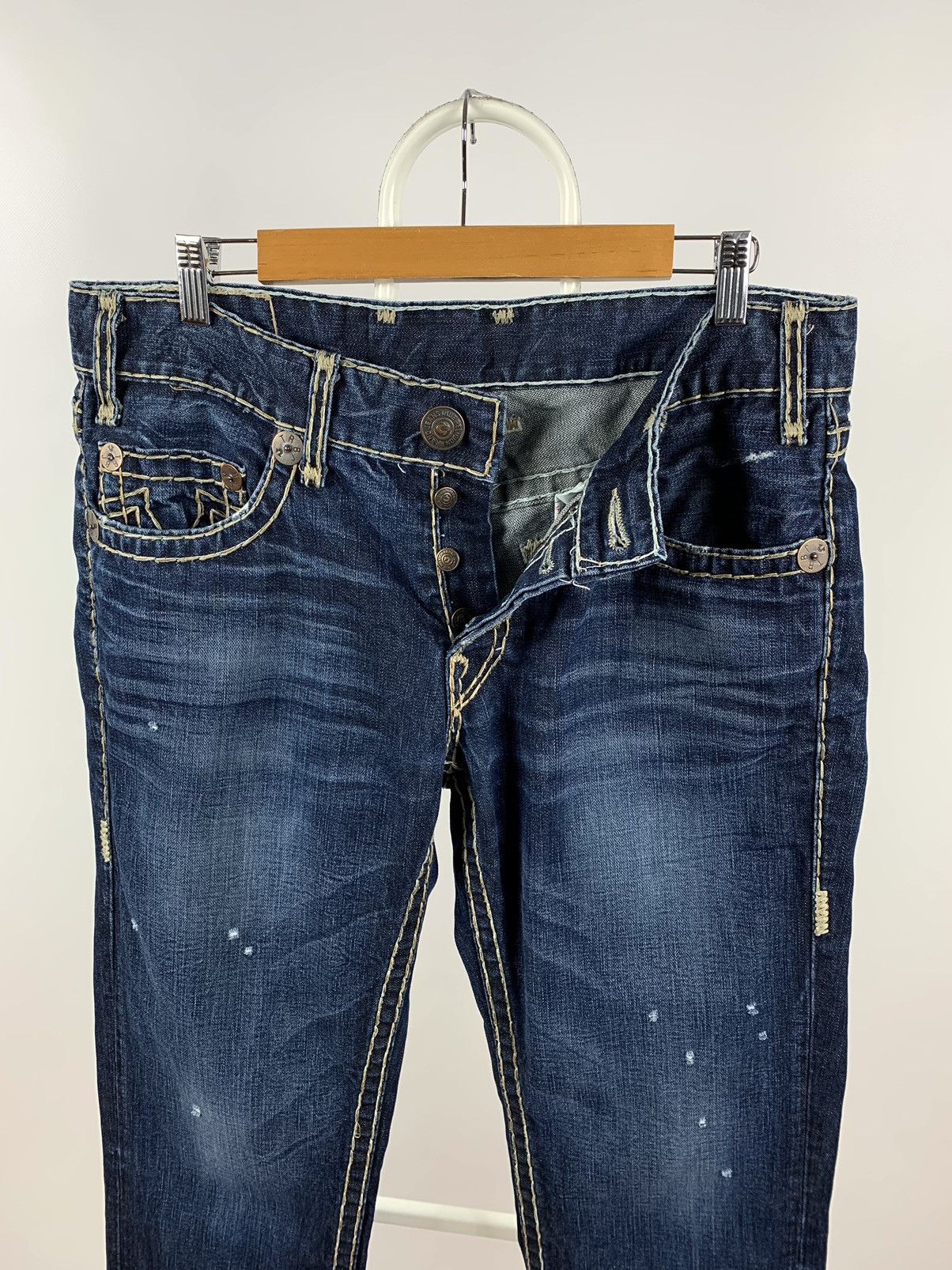True Religion Vintage True Religion Distressed Navy Blue Denim Jeans Pants Size US 33 - 14 Thumbnail