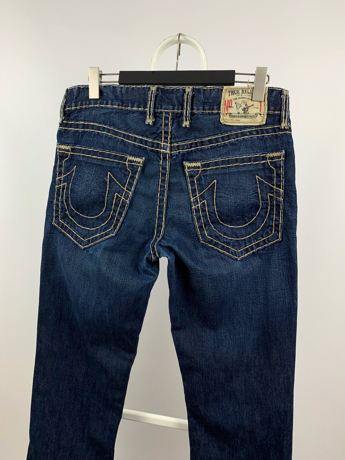 Vintage True Religion Distressed Navy Blue Denim Jeans Pants