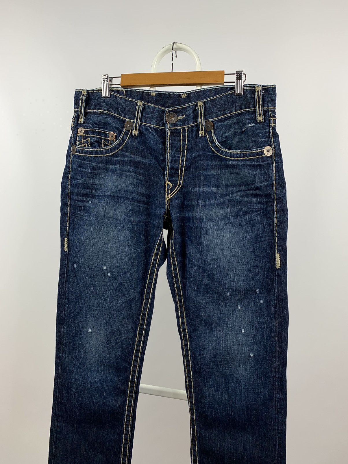 True Religion Vintage True Religion Distressed Navy Blue Denim Jeans Pants Size US 33 - 4 Thumbnail