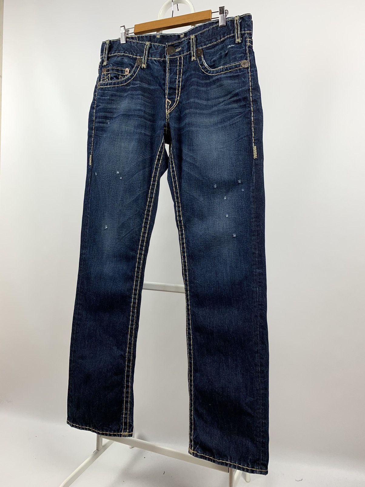 True Religion Vintage True Religion Distressed Navy Blue Denim Jeans Pants Size US 33 - 13 Thumbnail