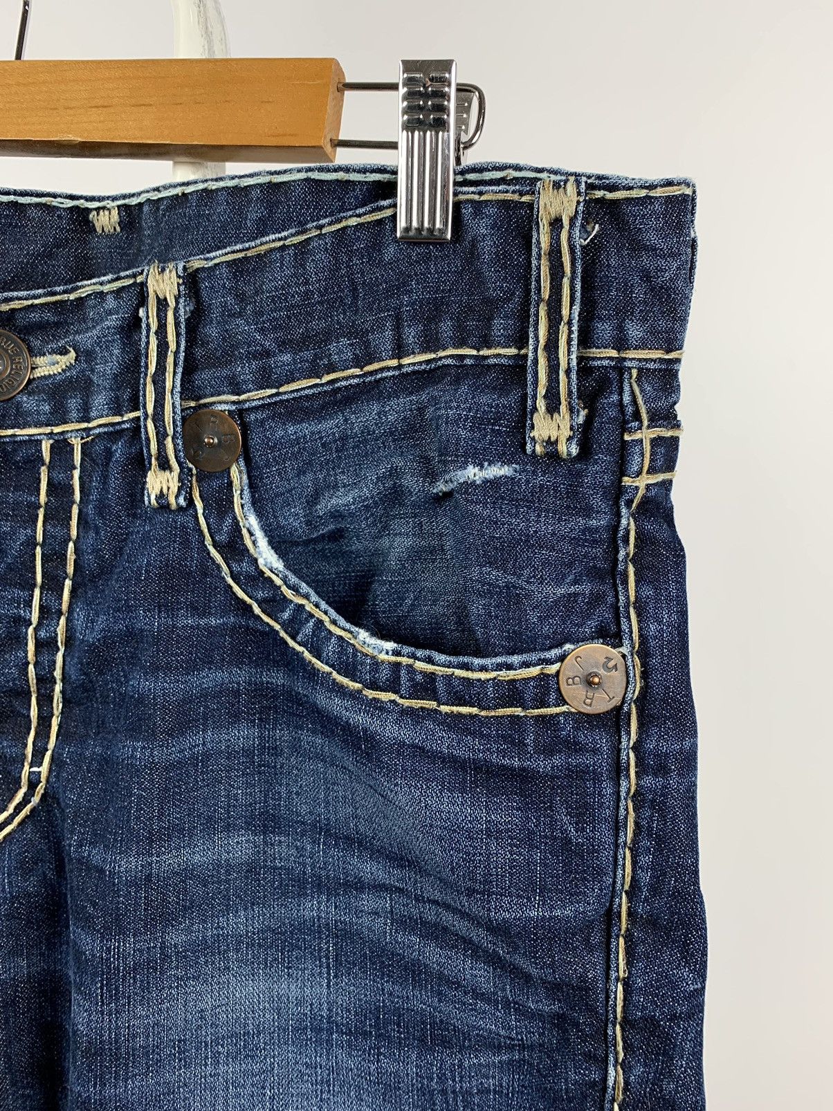 True Religion Vintage True Religion Distressed Navy Blue Denim Jeans Pants Size US 33 - 15 Thumbnail