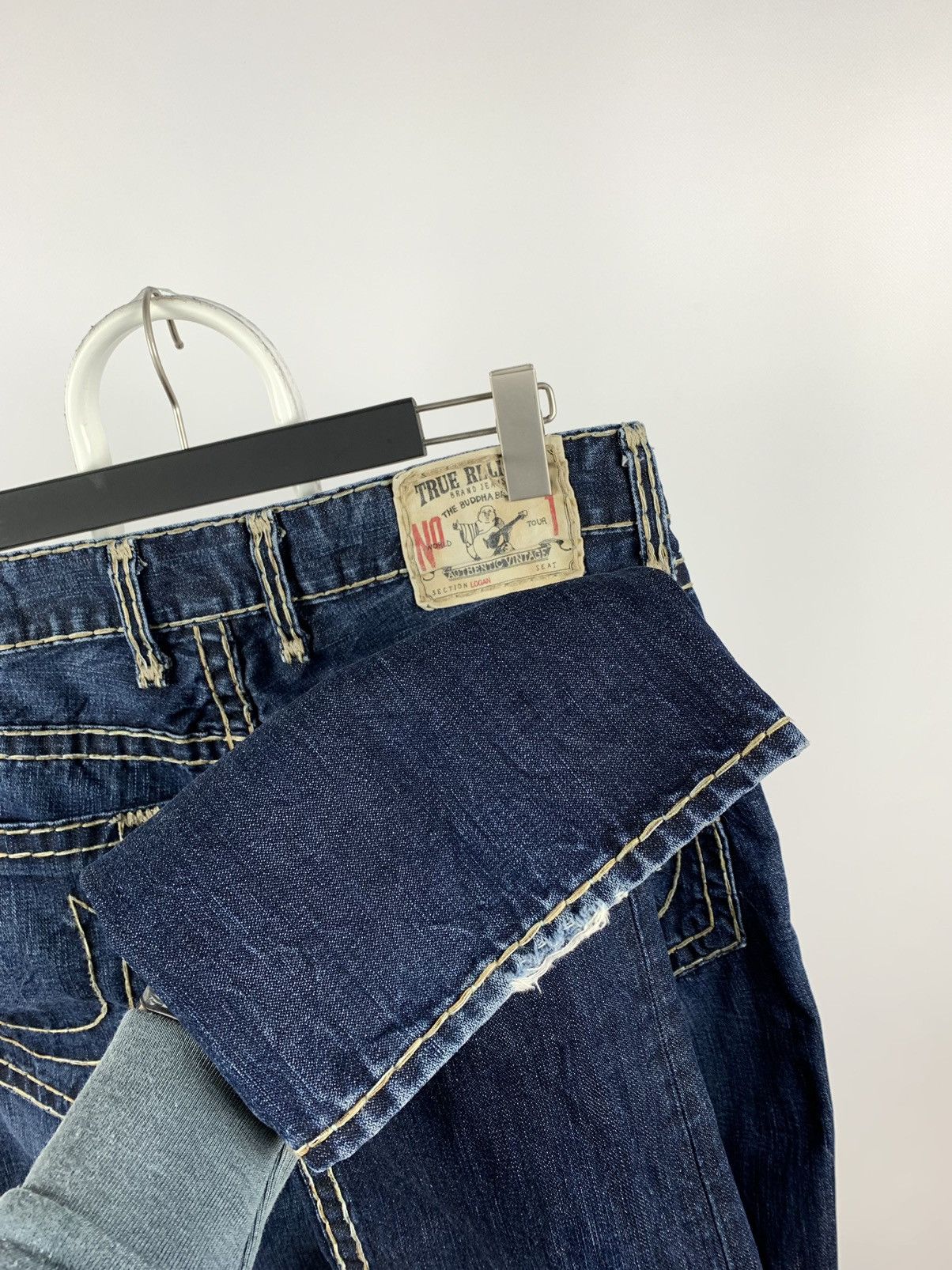 True Religion Vintage True Religion Distressed Navy Blue Denim Jeans Pants Size US 33 - 22 Thumbnail