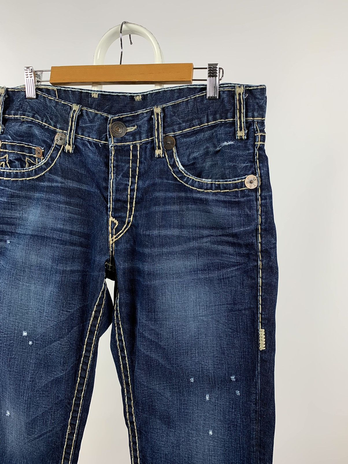 True Religion Vintage True Religion Distressed Navy Blue Denim Jeans Pants Size US 33 - 9 Thumbnail