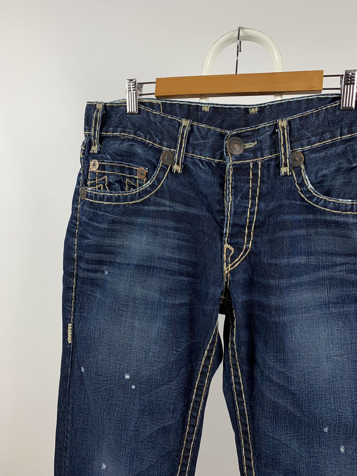 True Religion Vintage True Religion Distressed Navy Blue Denim Jeans Pants Size US 33 - 8 Thumbnail