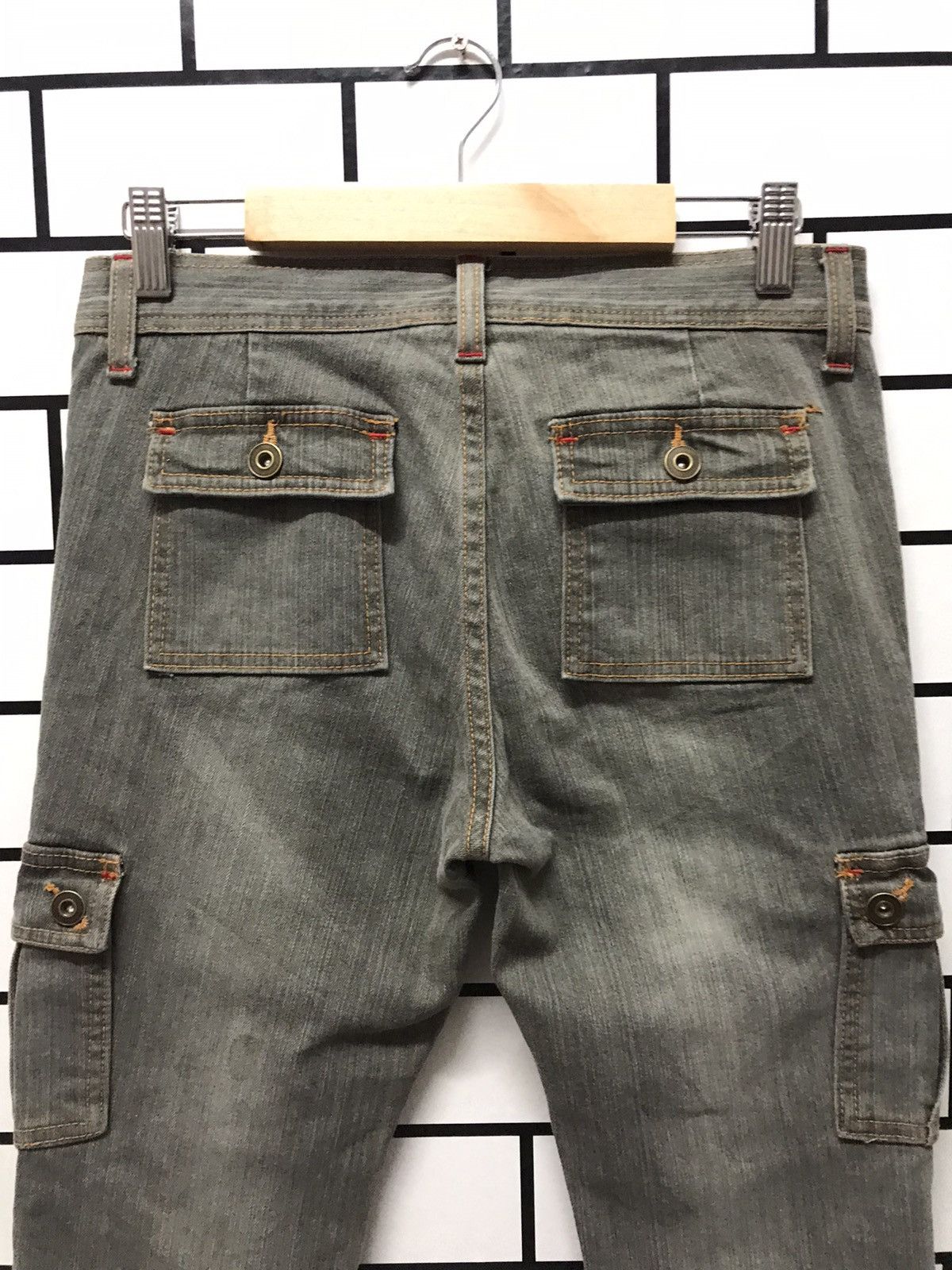 Designer × Japanese Brand Re Claimed Japan Cargo Denim Flare Pants Zipper Ankle Size US 29 - 13 Thumbnail