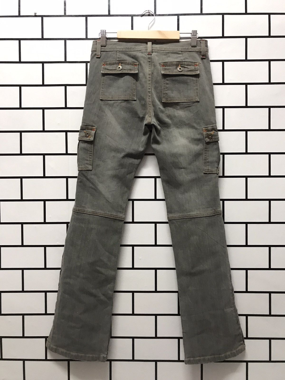 Designer × Japanese Brand Re Claimed Japan Cargo Denim Flare Pants Zipper Ankle Size US 29 - 10 Thumbnail