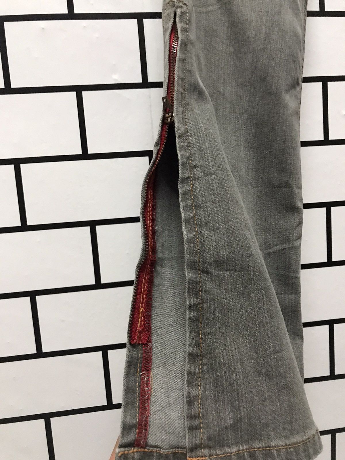 Designer × Japanese Brand Re Claimed Japan Cargo Denim Flare Pants Zipper Ankle Size US 29 - 7 Thumbnail