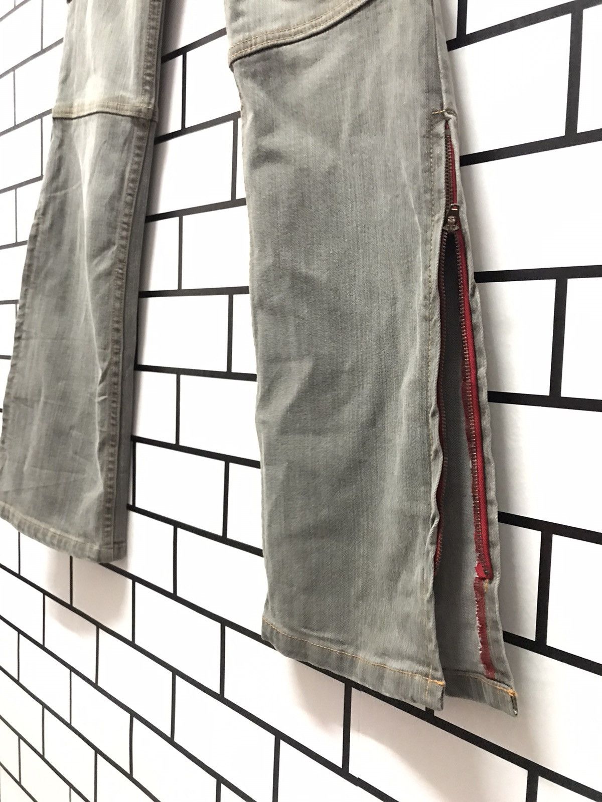 Designer × Japanese Brand Re Claimed Japan Cargo Denim Flare Pants Zipper Ankle Size US 29 - 8 Thumbnail