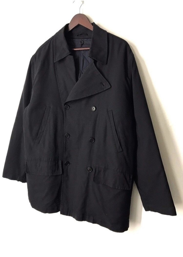 Bally × Vintage Bally Made In Italy Navy Blue Over Coat Jacket Size US L / EU 52-54 / 3 - 3 Thumbnail