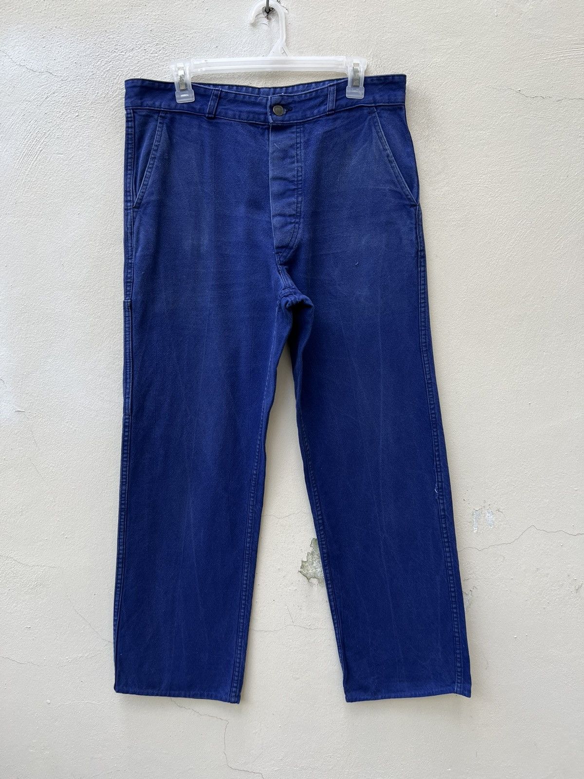 Vintage Vintage 60s 70s Sanfor French Faded Indigo Workwear Pant Size US 32 / EU 48 - 3 Thumbnail