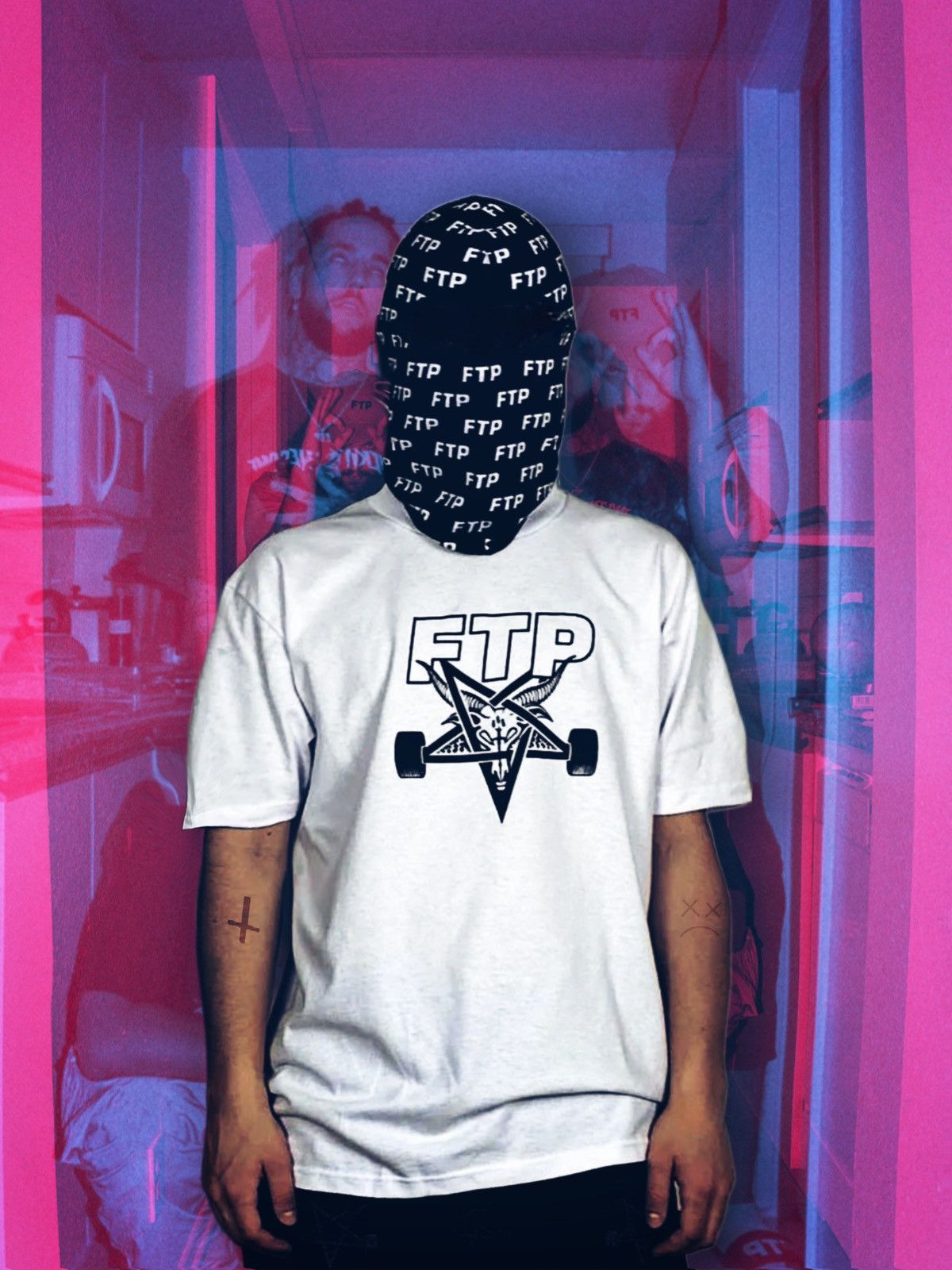 Fuck The Population × Thrasher 𖤐 FTP x THRASHER SKATEGOAT T goat pentagram suicideboys g59 Size US M / EU 48-50 / 2 - 3 Thumbnail