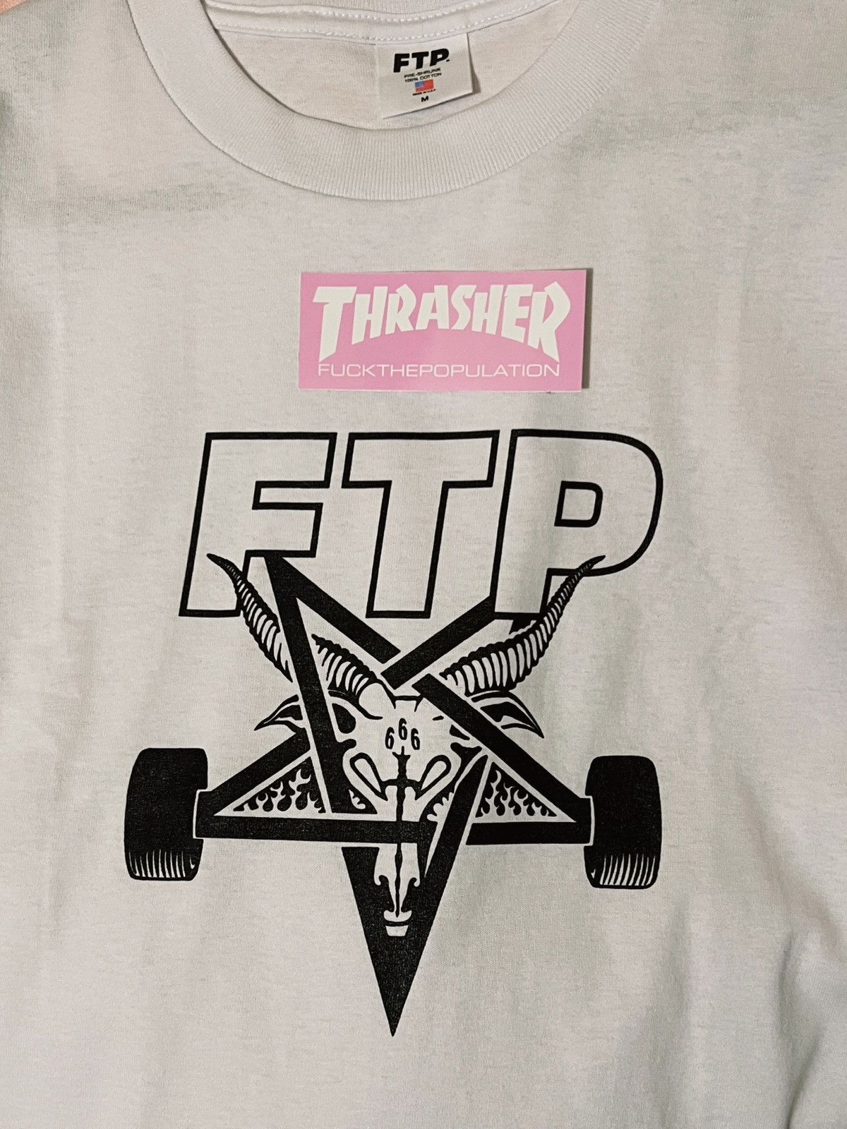 Fuck The Population × Thrasher 𖤐 FTP x THRASHER SKATEGOAT T goat pentagram suicideboys g59 Size US M / EU 48-50 / 2 - 2 Thumbnail