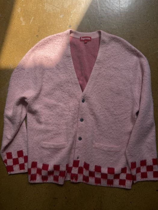 Supreme Supreme Checkered Mohair Brushed Cardigan | Grailed