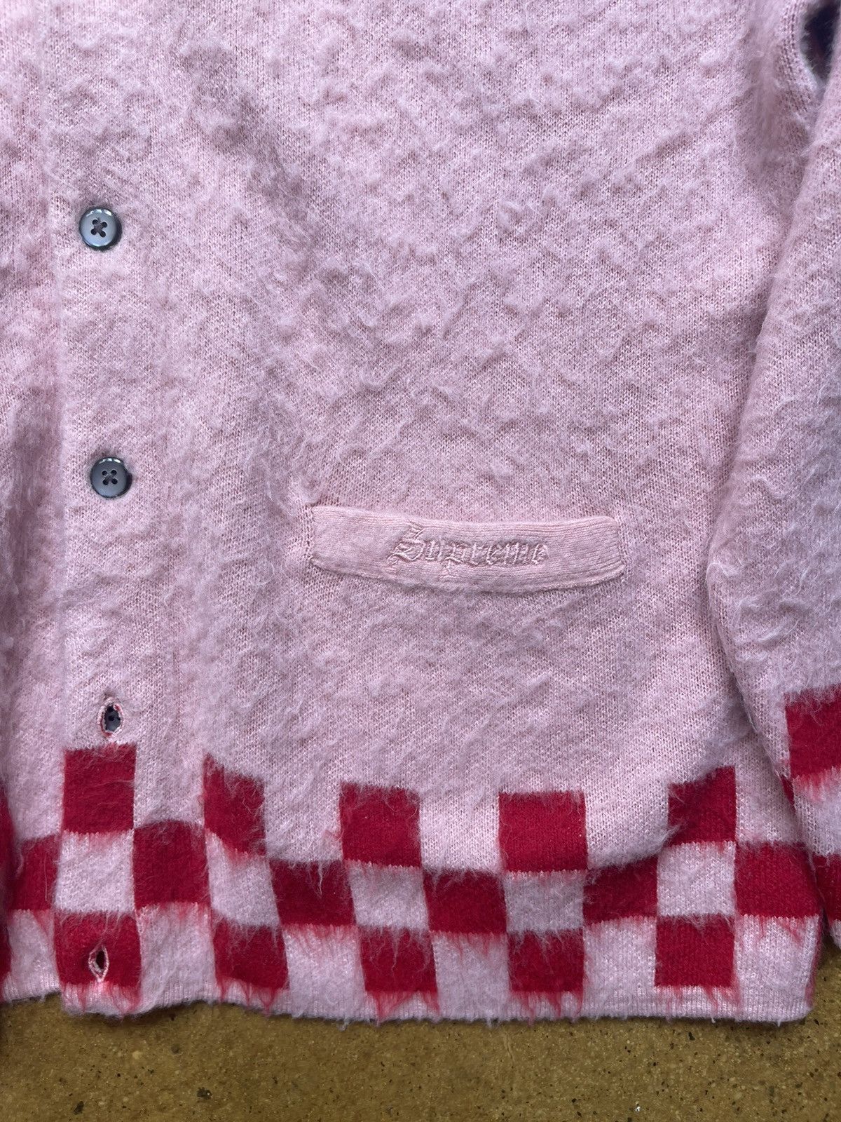 Supreme Supreme Checkered Mohair Brushed Cardigan Size US L / EU 52-54 / 3 - 3 Thumbnail