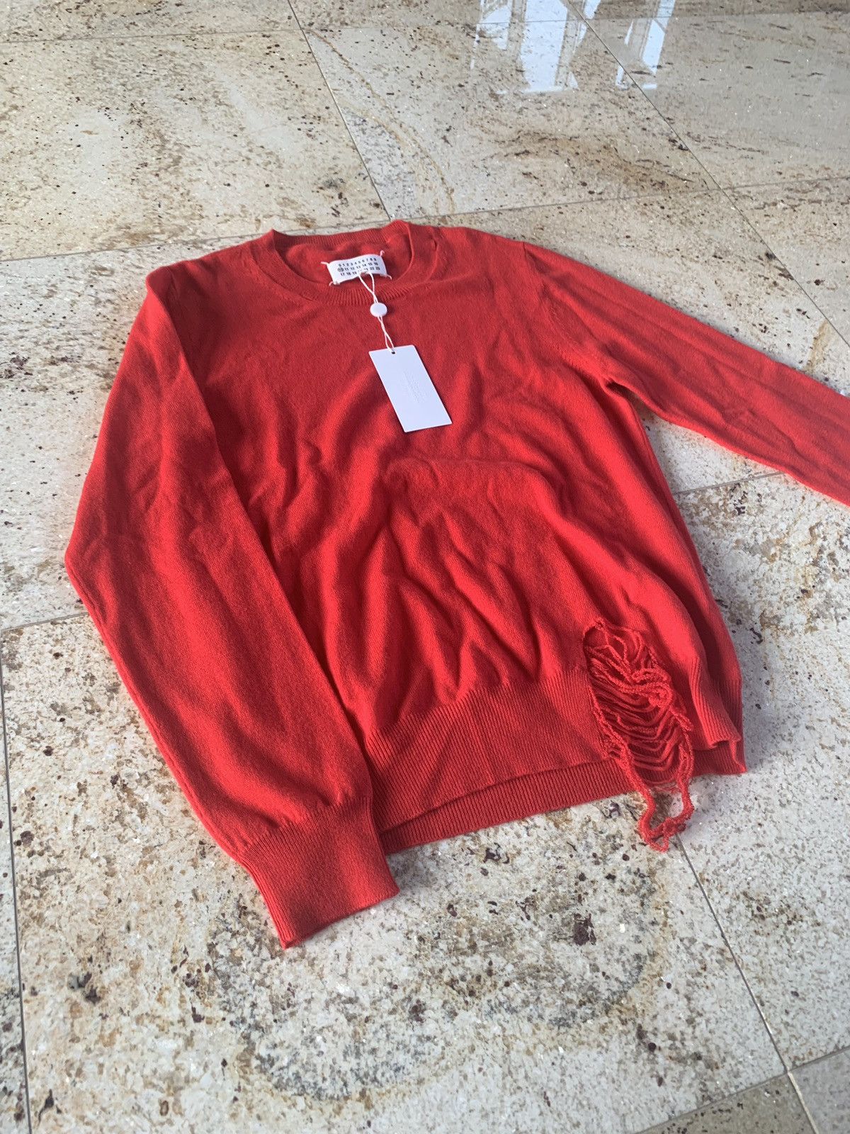 Maison Margiela S50HA0823 Distressed Knitwear in Red Size US M / EU 48-50 / 2 - 3 Thumbnail