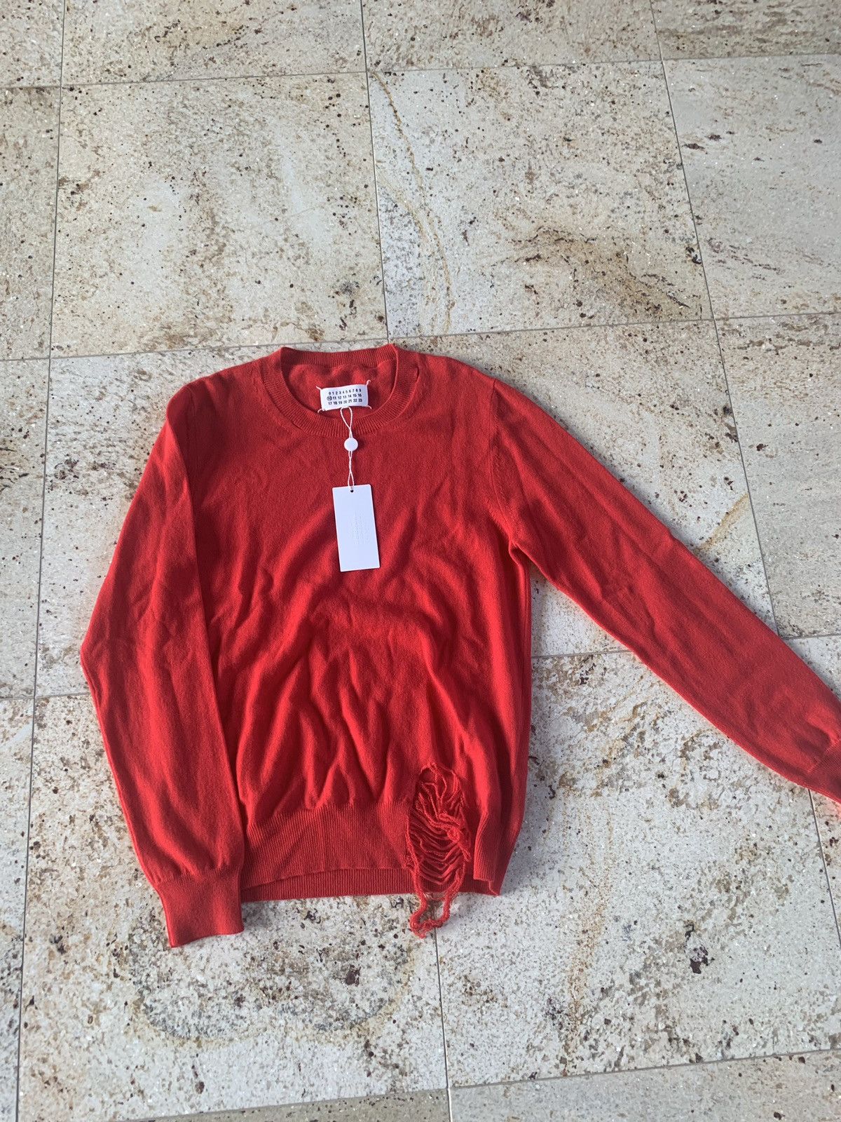 Maison Margiela S50HA0823 Distressed Knitwear in Red Size US M / EU 48-50 / 2 - 2 Thumbnail