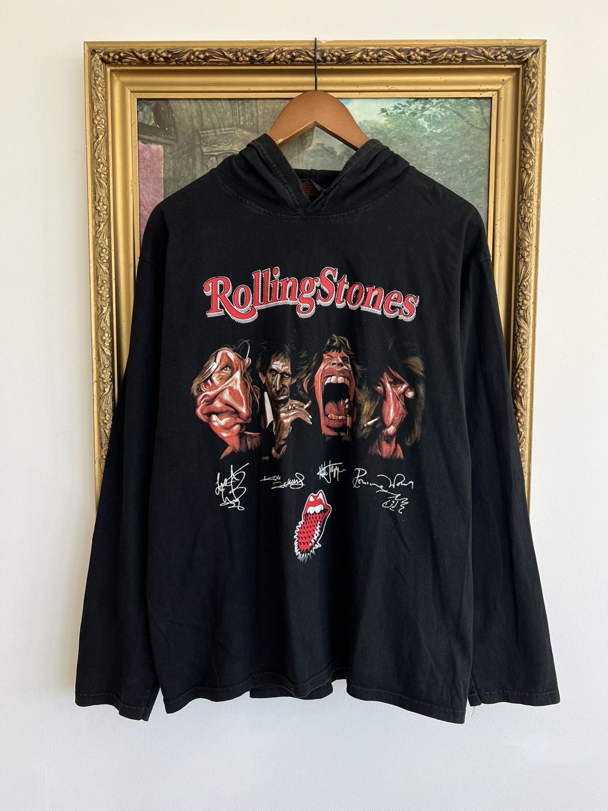 Band Tees Vintage 90s Rolling Stones Black Long Sleeve Hoodie Size US L / EU 52-54 / 3 - 1 Thumbnail