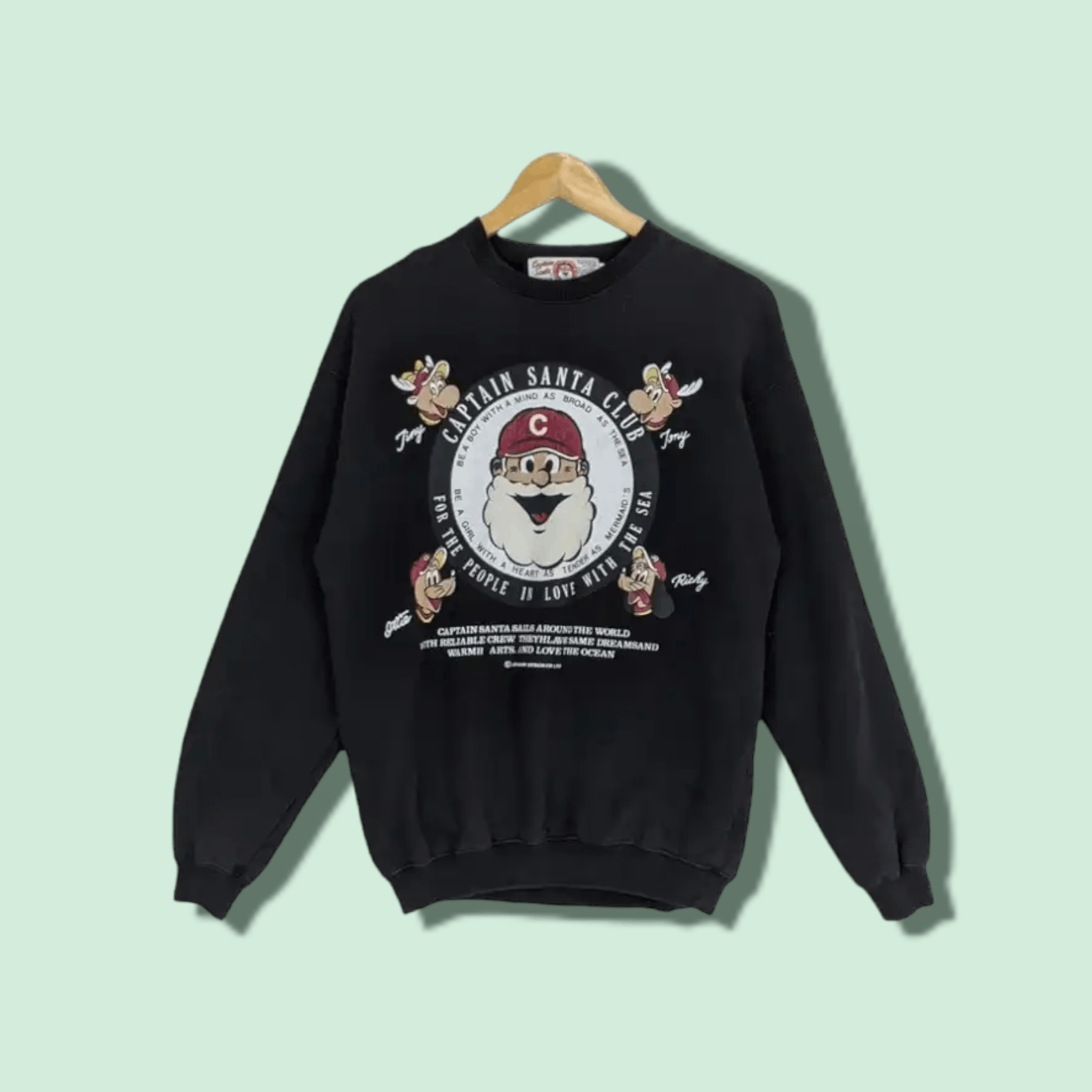 Japanese Brand Vintage CAPTAIN SANTA Christmas Jumper Sweatshirt Size US S / EU 44-46 / 1 - 1 Thumbnail