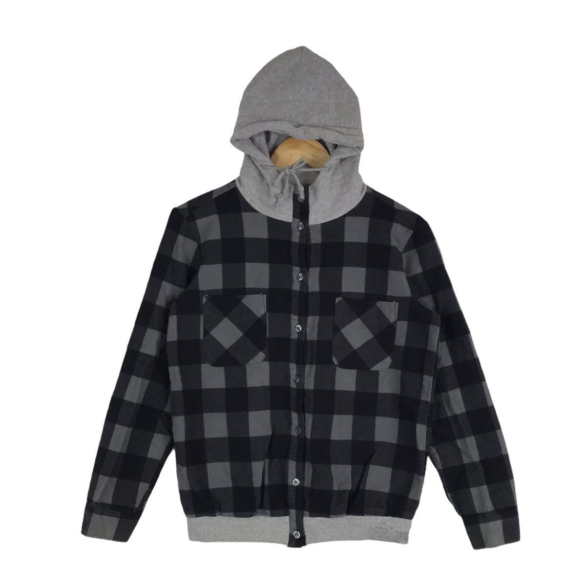 Japanese Brand Japanese Brand A.R.W Checkered Board Buttond Down Hoodie Size US M / EU 48-50 / 2 - 1 Thumbnail