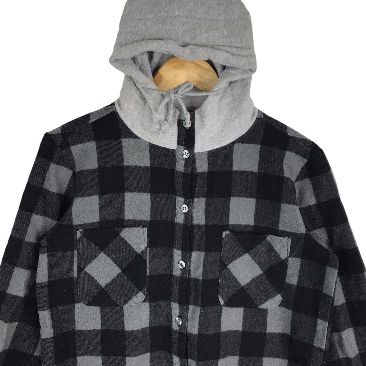 Japanese Brand Japanese Brand A.R.W Checkered Board Buttond Down Hoodie Size US M / EU 48-50 / 2 - 2 Thumbnail