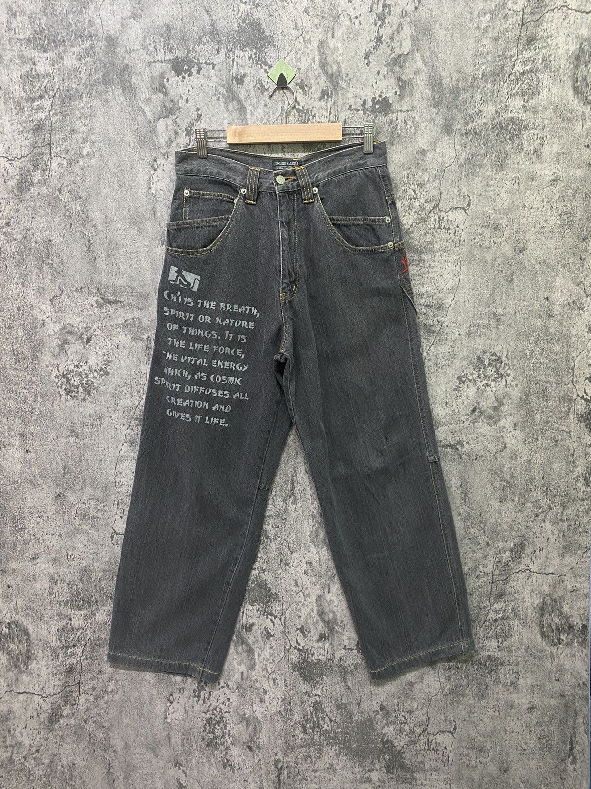 image of Drunkn Munky Japanese Drunknmunky Baggy Denim Pant in Black, Men's (Size 28)
