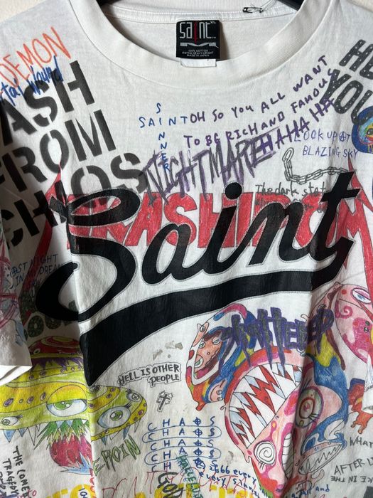 READYMADE Saint Michael Takashi Murakami Graffiti T-Shirt | Grailed