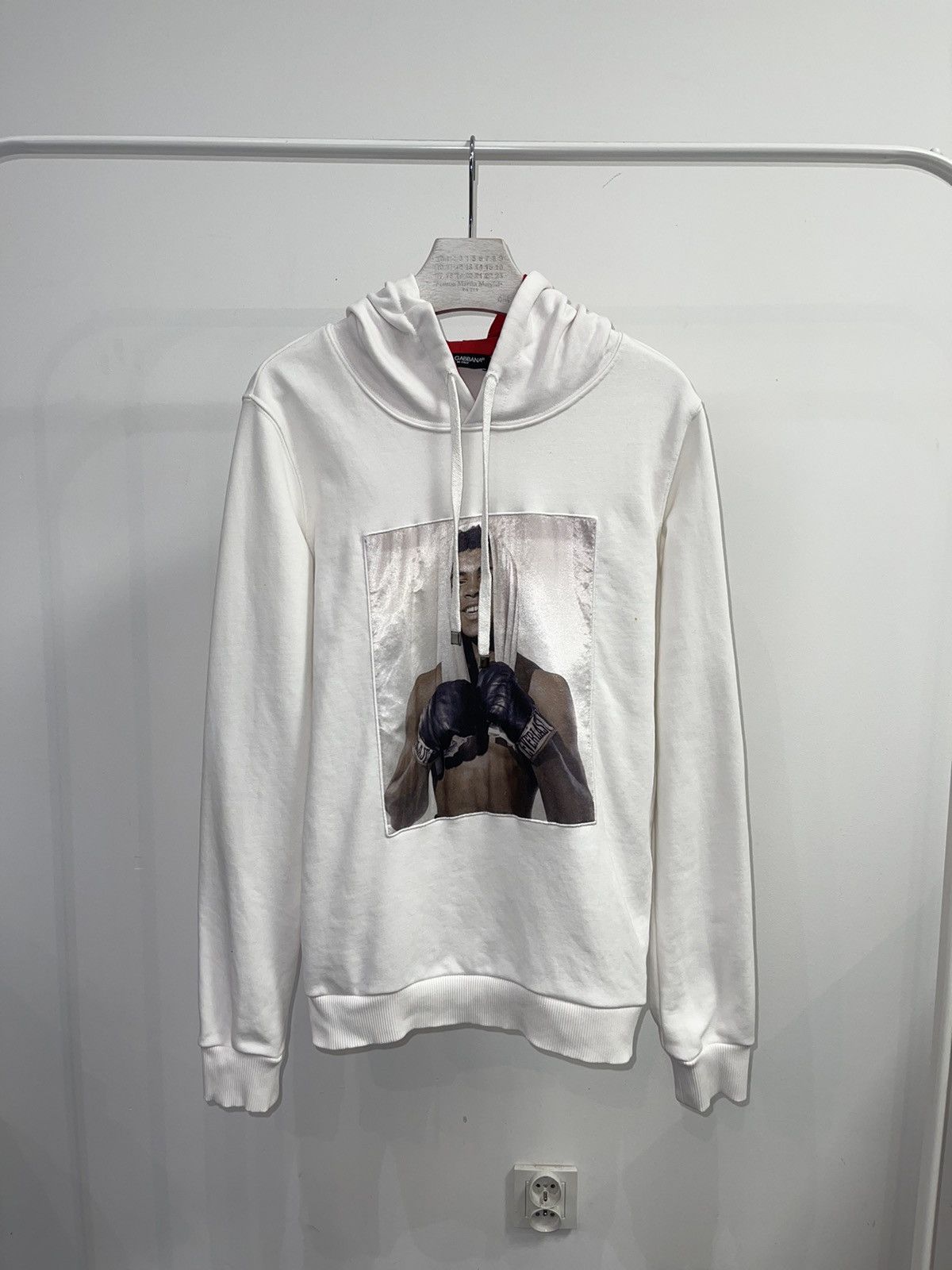 image of Avant Garde x Dolce Gabbana X Muhammad Ali Printed White Hoodie, Men's (Size Small)