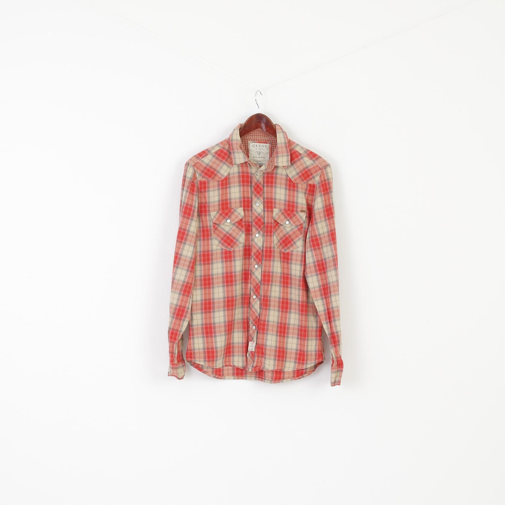 Guess Guess Los Angeles Men M Casual Shirt Red Check 8213 Size US M / EU 48-50 / 2 - 1 Thumbnail