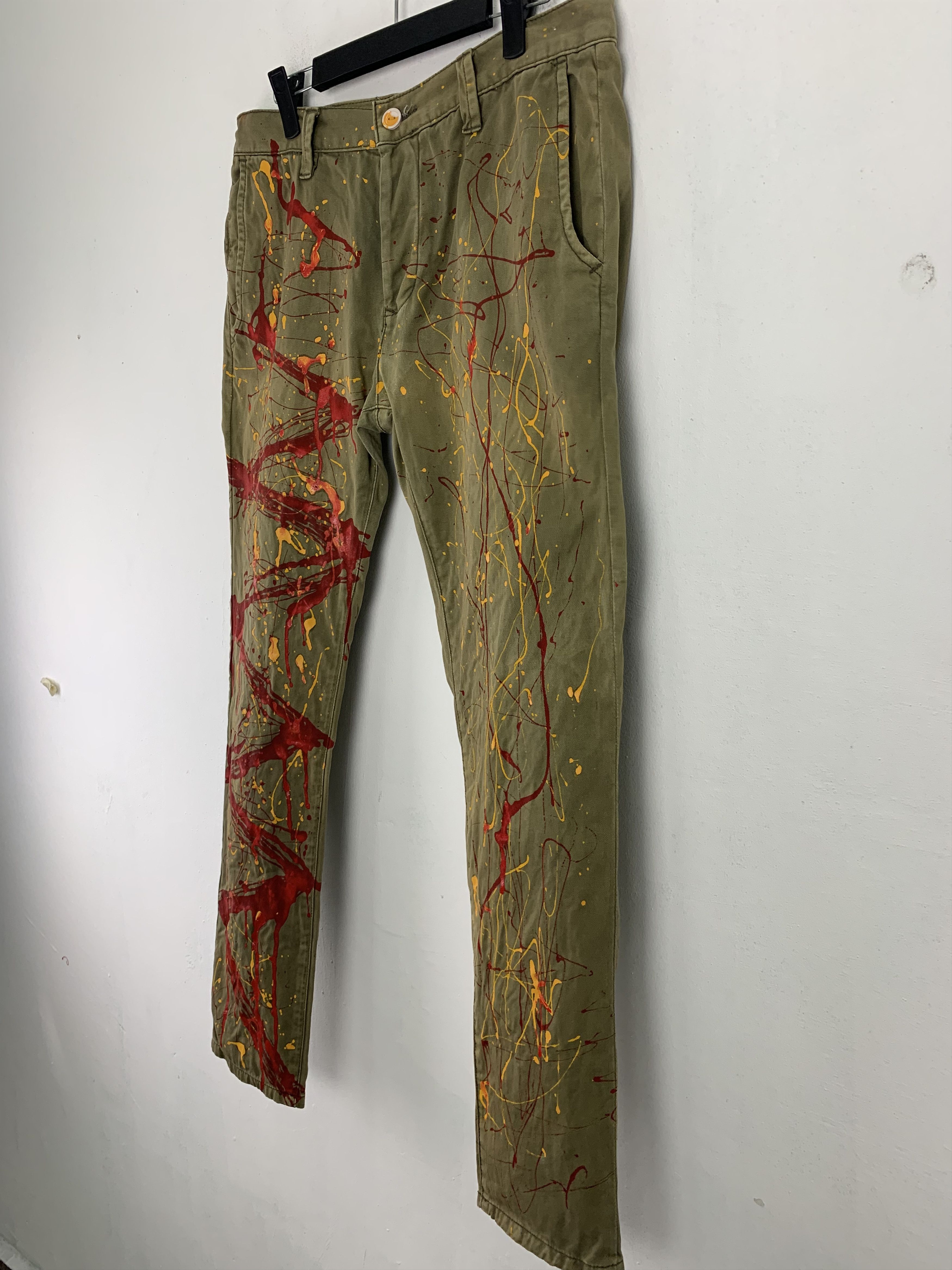 Japanese Brand Pants Skinny Painted Custom Japanese Branded Streetwear Size US 31 - 5 Thumbnail