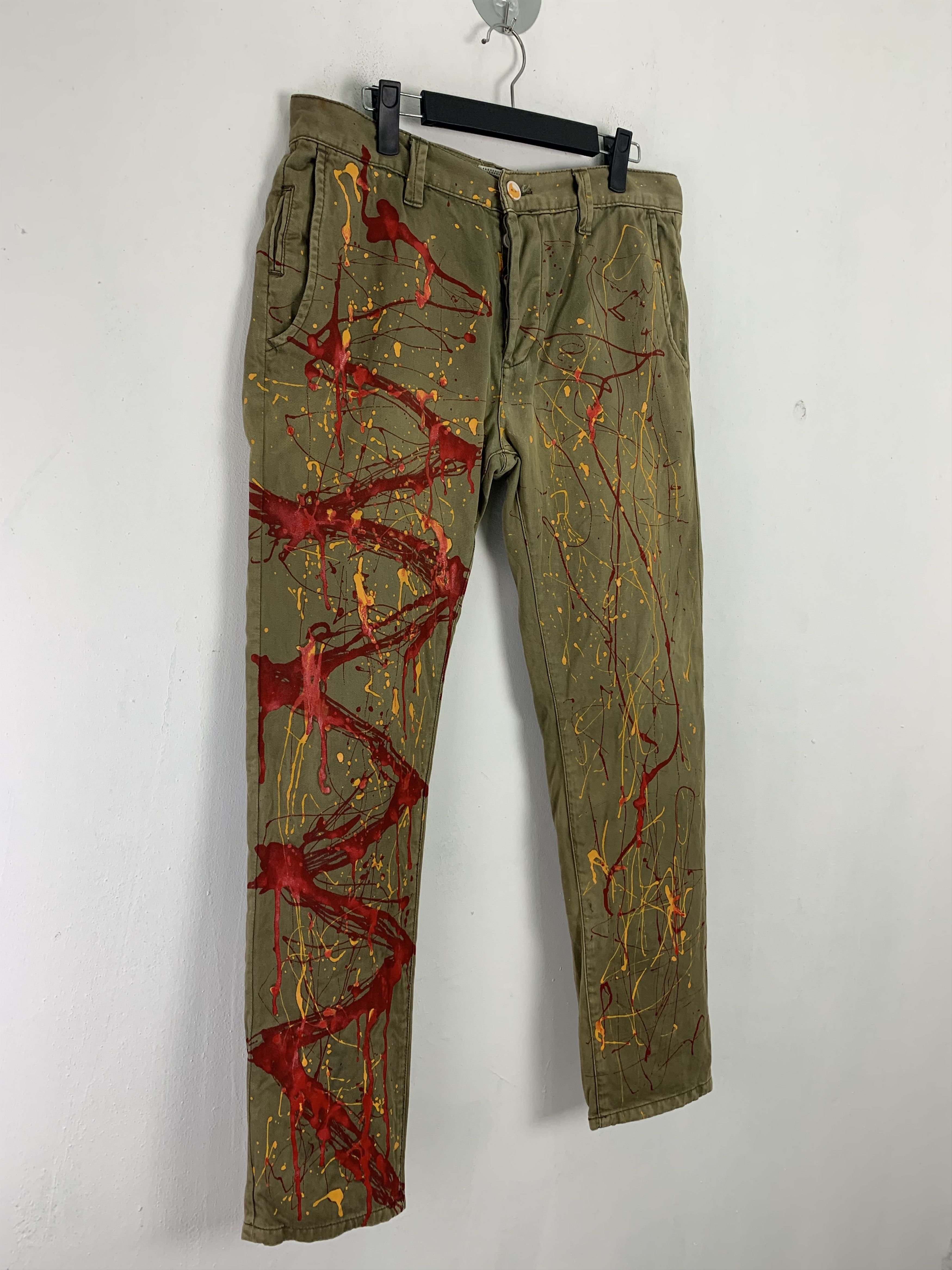Japanese Brand Pants Skinny Painted Custom Japanese Branded Streetwear Size US 31 - 4 Thumbnail