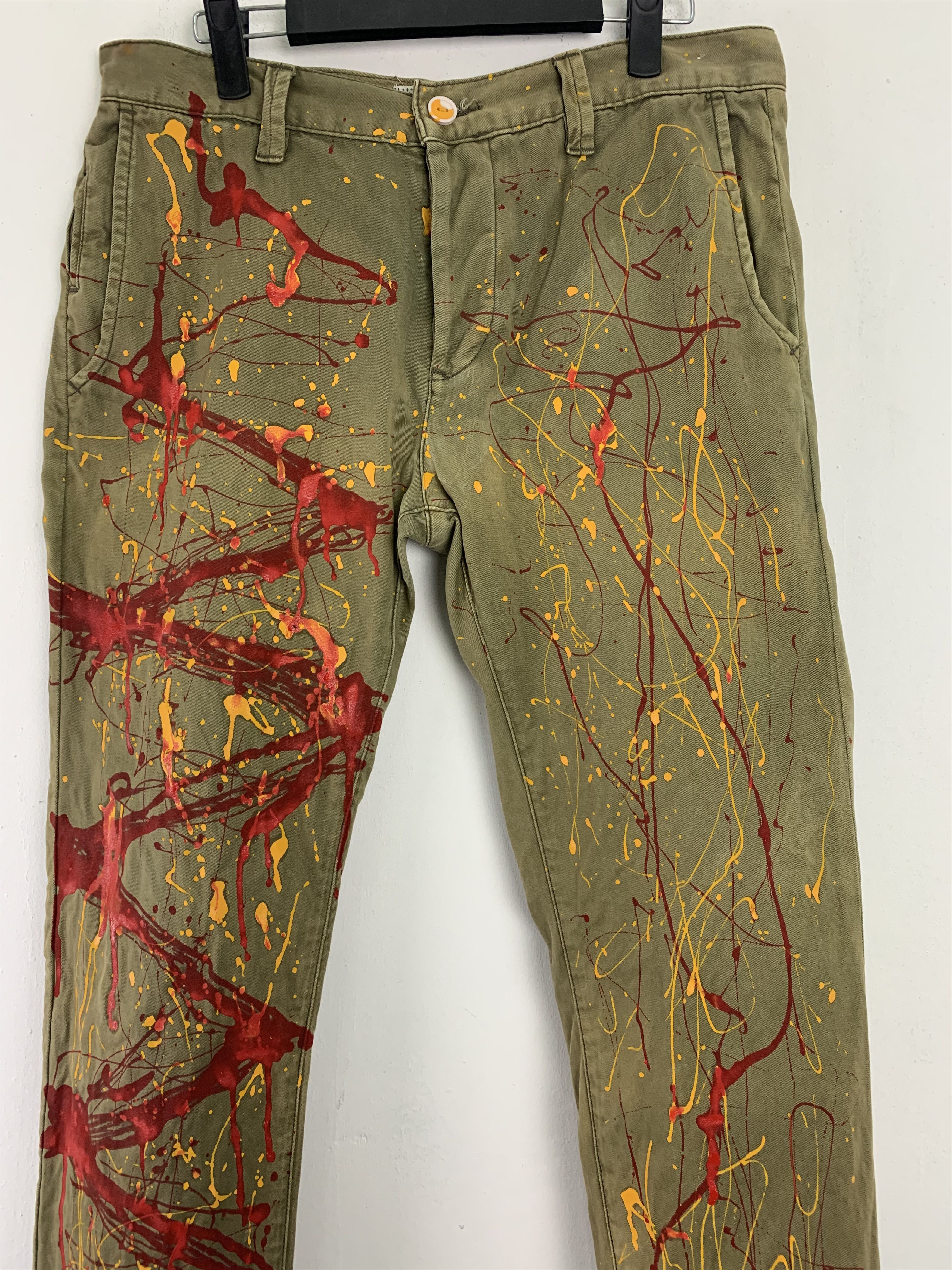 Japanese Brand Pants Skinny Painted Custom Japanese Branded Streetwear Size US 31 - 2 Thumbnail
