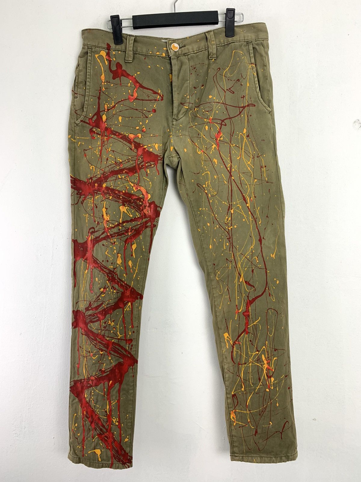 Japanese Brand Pants Skinny Painted Custom Japanese Branded Streetwear Size US 31 - 1 Thumbnail